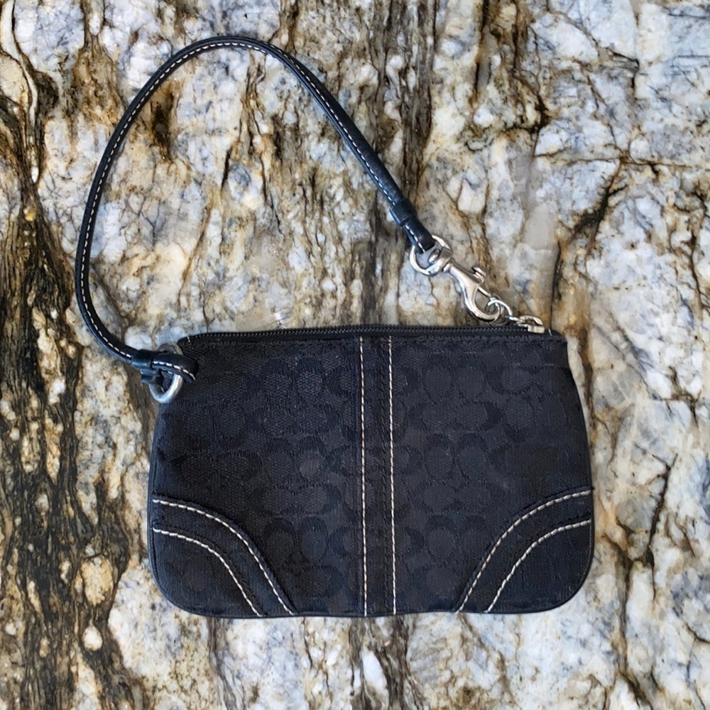 Black Coach Signature Wristlet